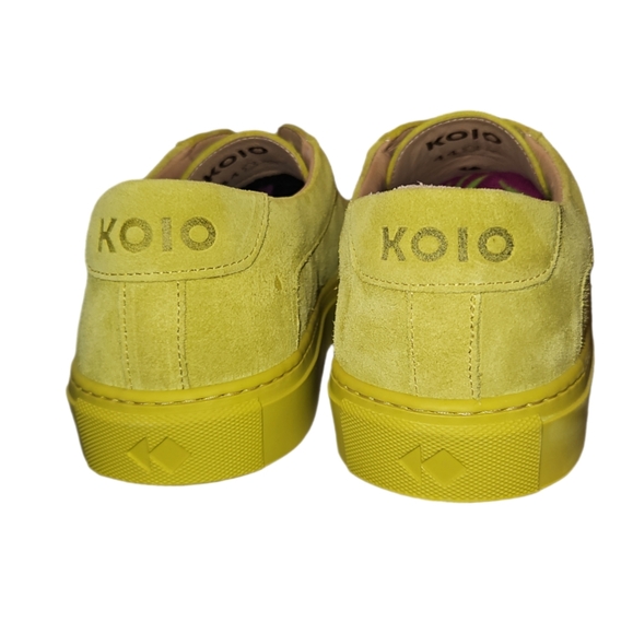 KOIO | Chartreuse Suede Low Top Sneakers in Size EU 44 / US 11.5 - Picture 4 of 7